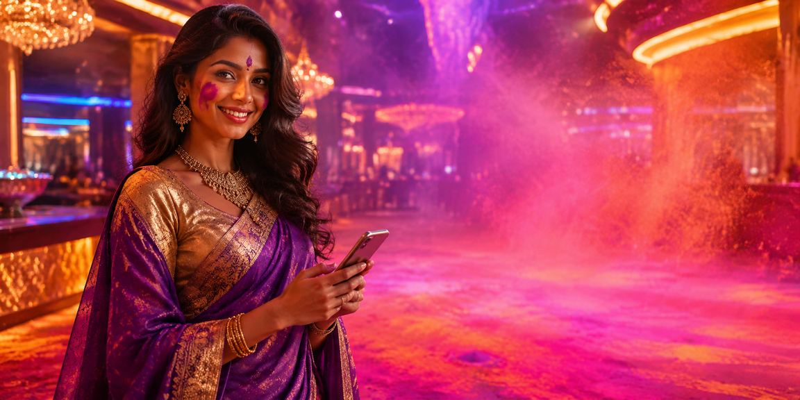 Mobile casino experience during Holi festival in India